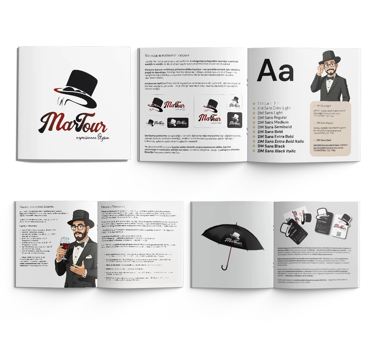 MarTour CGP knjiga – celostna grafična podoba z maskoto in logotipom